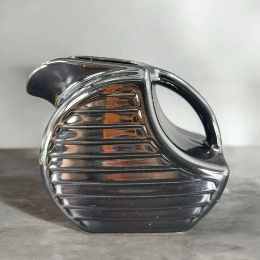 Feltman Langer USA Ceramic Pitcher Carafe Black Ceramic Vintage Kitchenware‎ VTG